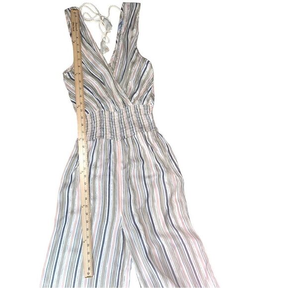 Blue Island Striped Wide Leg Jumpsuit XS Resortwear Cruise Chic Vacation Ready - Picture 11 of 14